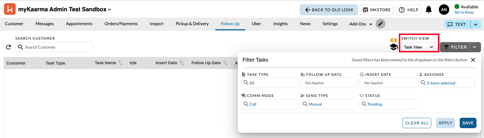 Navigating the Follow-Up Tab – myKaarma Support