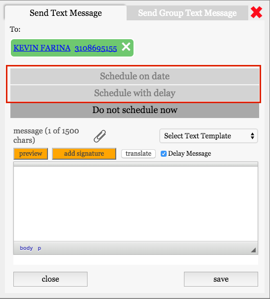 Delayed Text Messaging myKaarma Support
